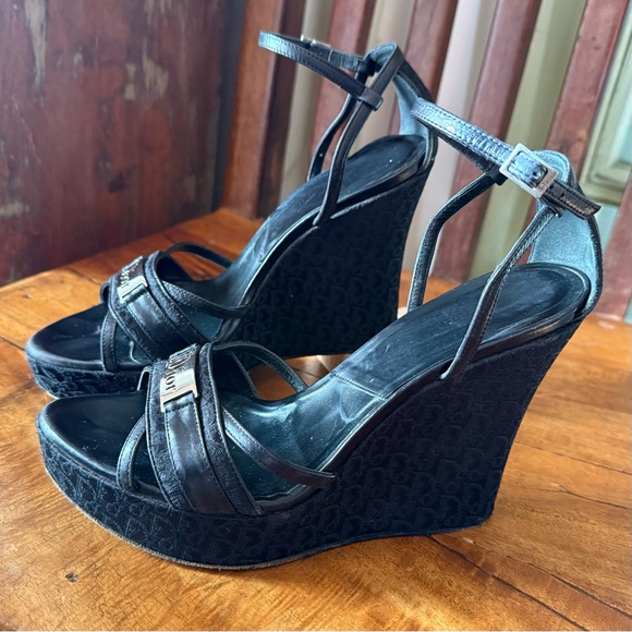 Christian Dior Diorissimo Oblique Platform Wedge Heels – Galliano Era – EU 37.5 - Picture 3 of 16